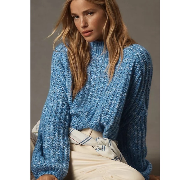 Pilcro Textured Tunic Blue Chunky Sweater Size XS - Picture 1 of 6